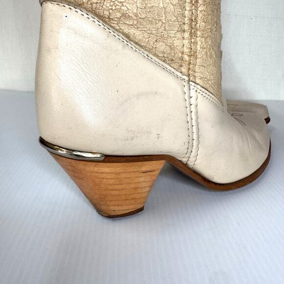 Vintage Dingo Cowboy Boot Size 6.5 Western Cowgirl Neutral Festival Boho Country - Picture 6 of 13